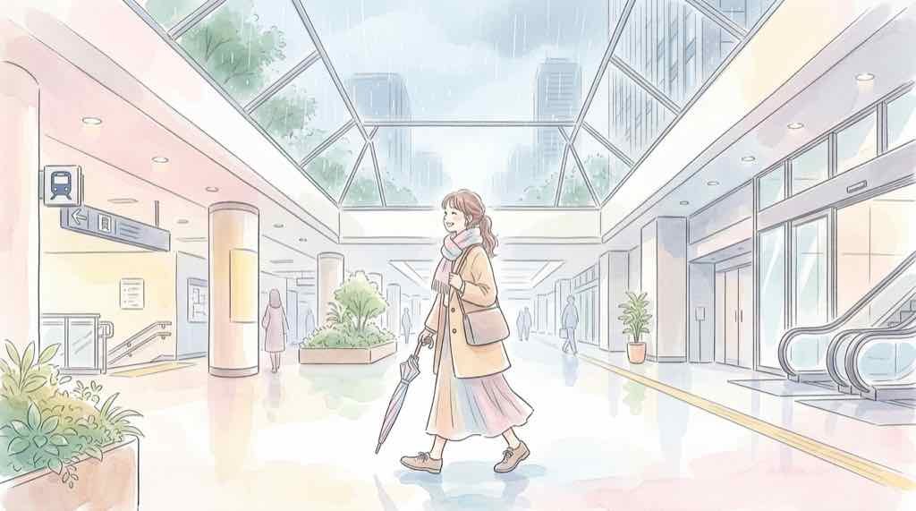 東京ミッドタウン日本橋の最寄りの日本橋駅から地下通路でつながる街区のイメージ