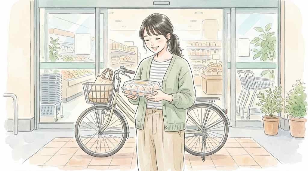 割れない卵ケースはどこで売ってる?100均や通販で選べる卵ケースを持つ女性