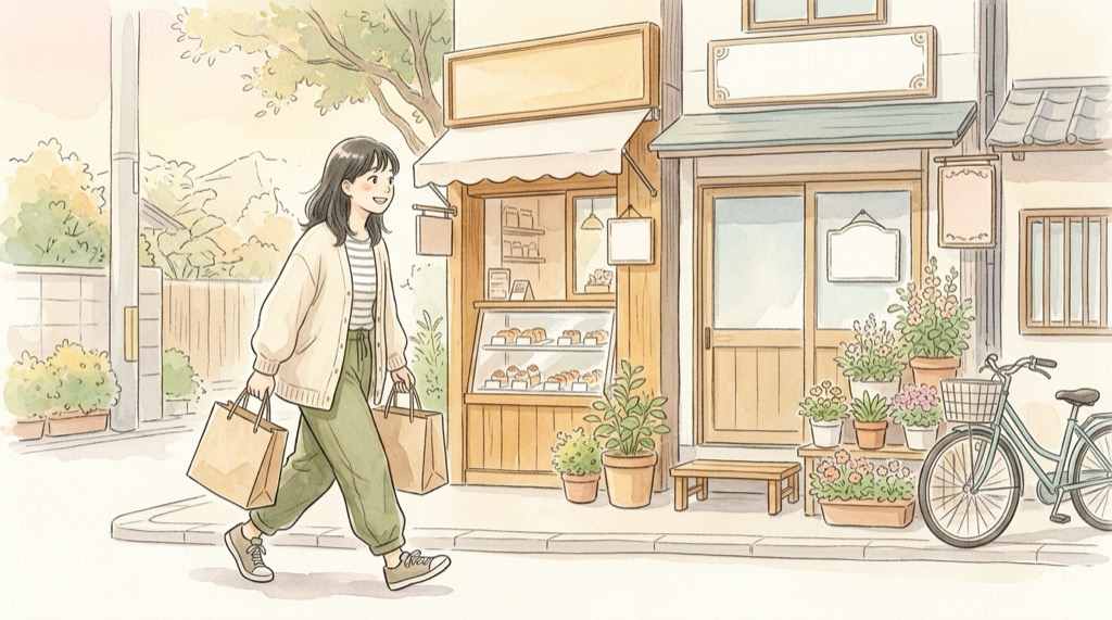 ユニクロと他社の靴下を価格と機能で比べるイメージの水彩イラスト