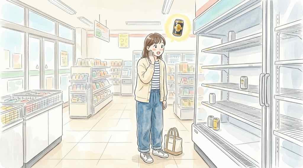 VIVANTビールどこで売ってる?EC限定でコンビニにない理由を調べて驚く女性