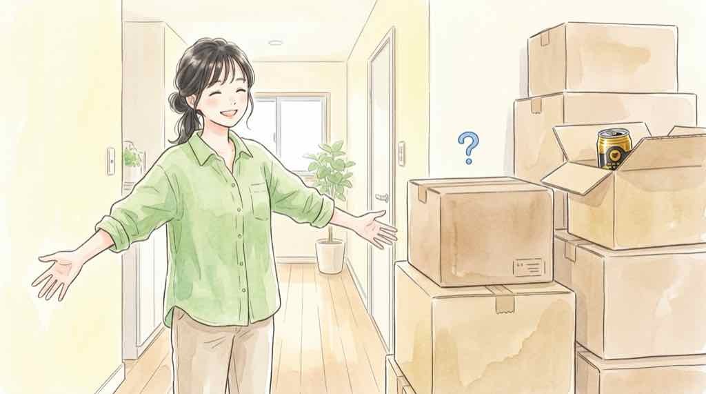 VIVANTビールをケース買いするときの注意点を確認するイラスト
