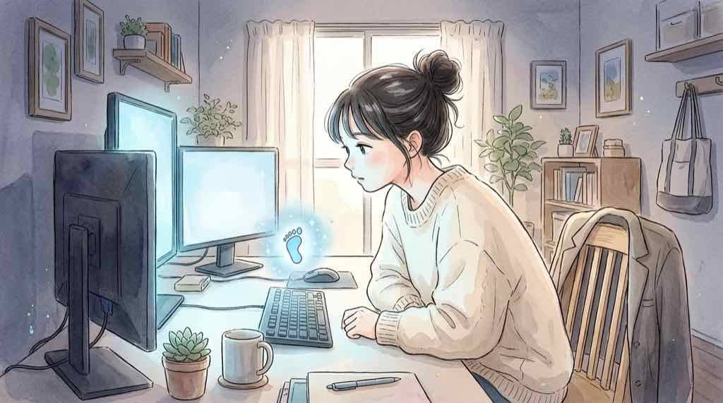 VIVANTブルーウォーカーの正体を象徴する、青い画面光の中でキーボードに向かう女性ハッカーの後ろ姿