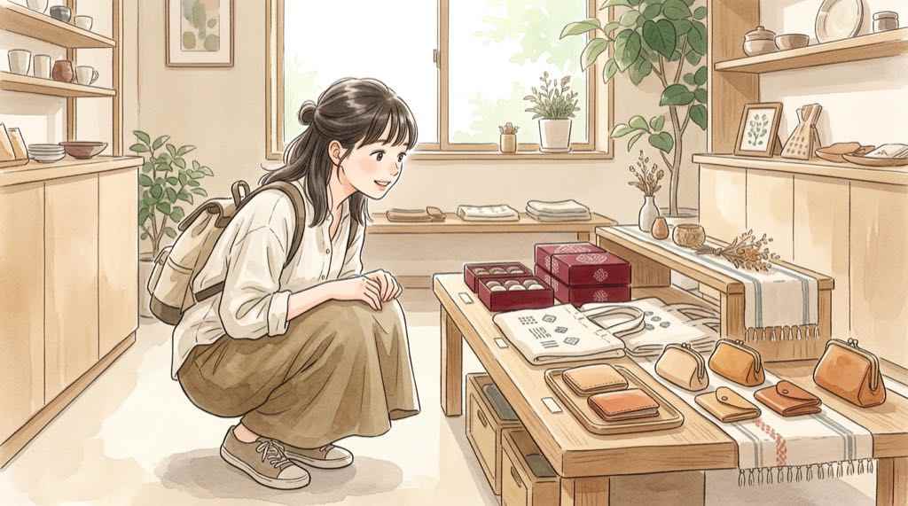 VIVANT 日本橋三越の限定グッズを選ぶ女性と赤い饅頭の箱
