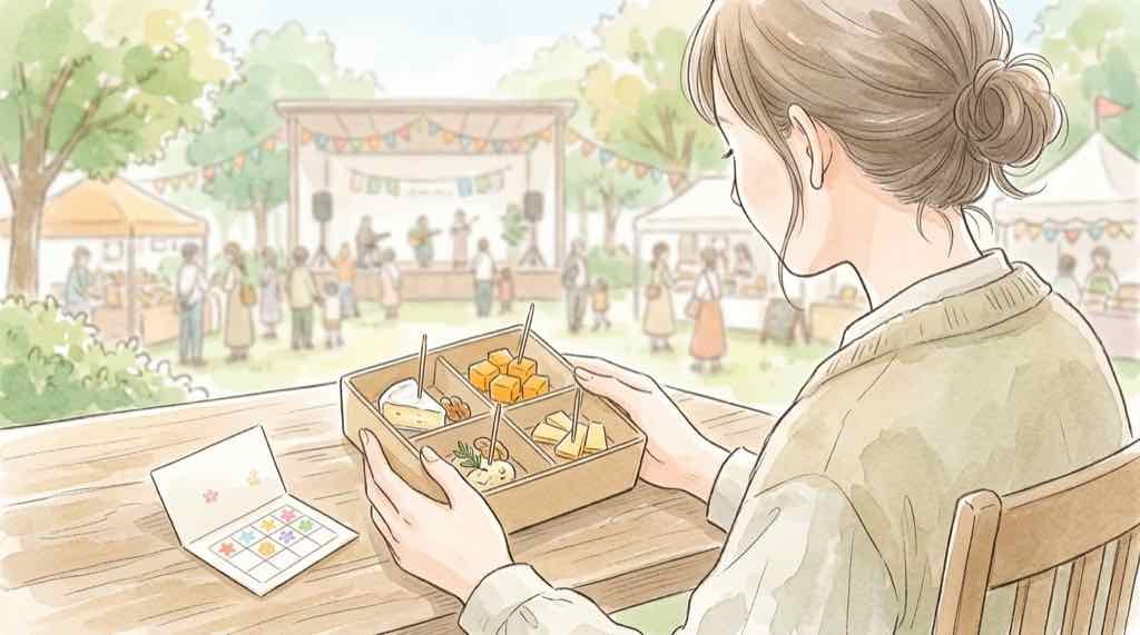 WA CHEESE FES 試食の仕組みをイメージした和チーズの食べ比べ