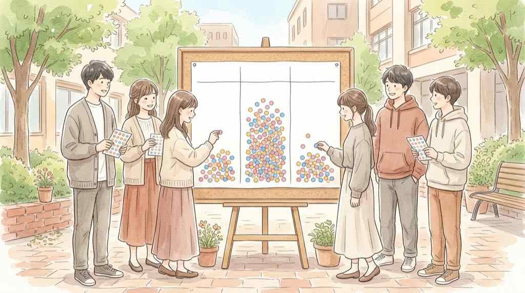 早稲田大学 学生アンケートの結果を話し合う大学生のイメージ