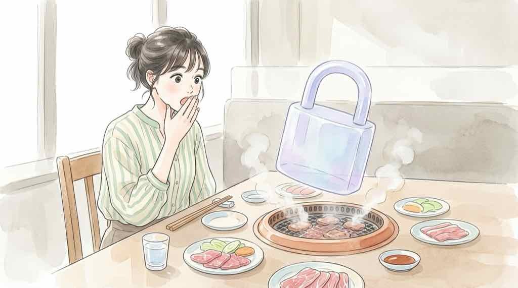 焼肉きんぐ情報漏洩の対象かを確認するために公式発表を読む女性