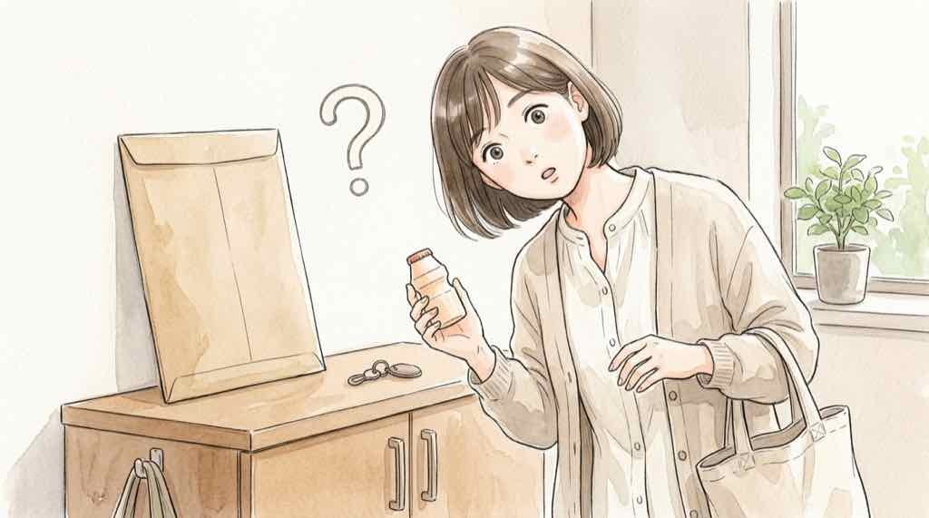 ヤクルト情報漏洩の対象かを確認する女性のイラスト
