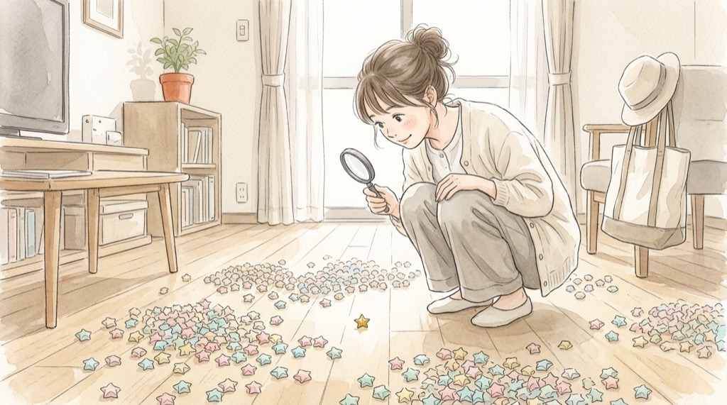 年末ジャンボの当せん確率の仕組みを学ぶ女性のイラスト