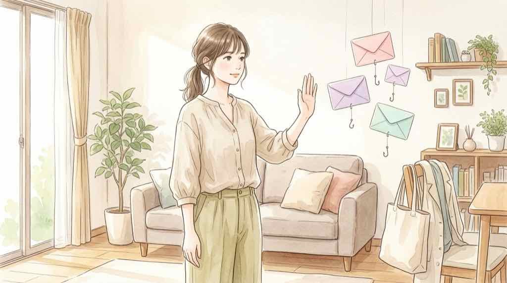 イエローハットを装った不審なSMSやメールに注意する女性