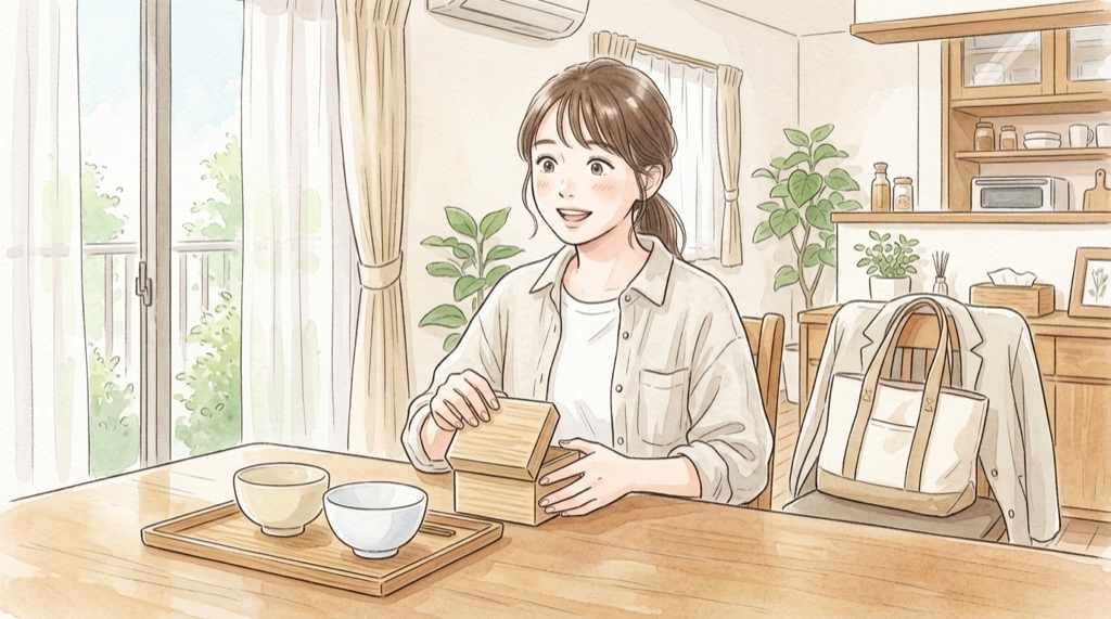 吉野家 キティ 有田焼どんぶりの抽選とメラミン製の違いを示す水彩イラスト